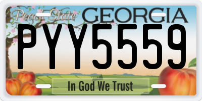 GA license plate PYY5559