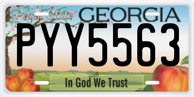 GA license plate PYY5563
