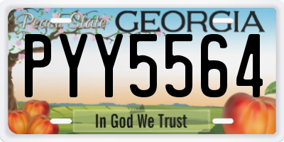 GA license plate PYY5564
