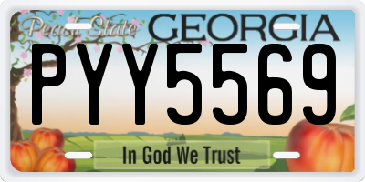 GA license plate PYY5569