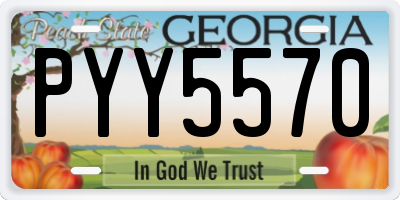 GA license plate PYY5570