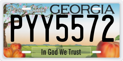 GA license plate PYY5572