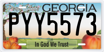 GA license plate PYY5573