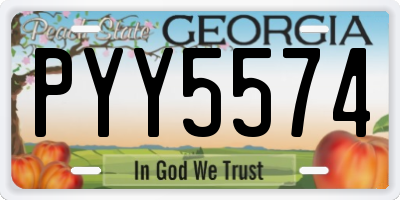 GA license plate PYY5574