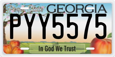 GA license plate PYY5575