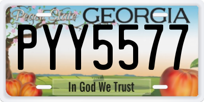 GA license plate PYY5577