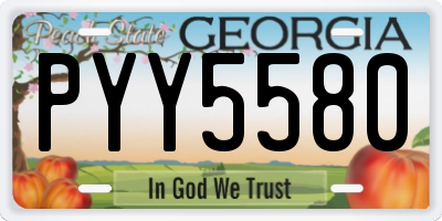 GA license plate PYY5580