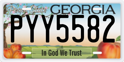 GA license plate PYY5582