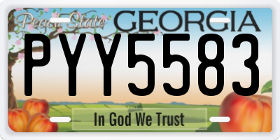GA license plate PYY5583