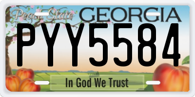 GA license plate PYY5584