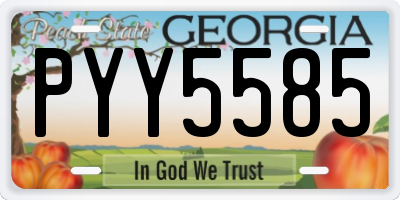 GA license plate PYY5585