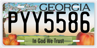 GA license plate PYY5586