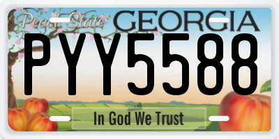 GA license plate PYY5588