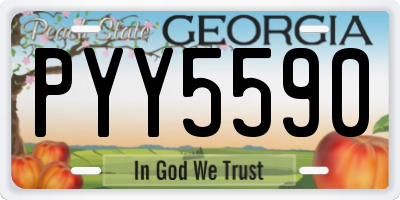 GA license plate PYY5590