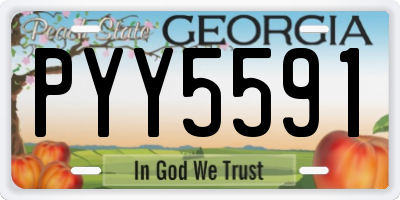 GA license plate PYY5591