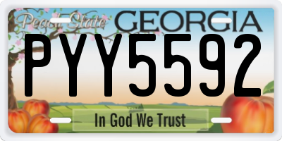 GA license plate PYY5592