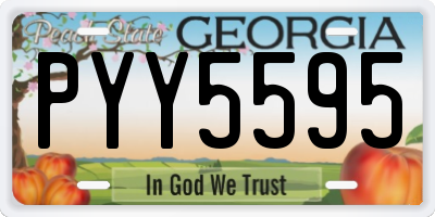 GA license plate PYY5595