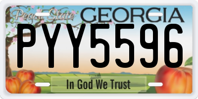 GA license plate PYY5596
