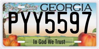 GA license plate PYY5597