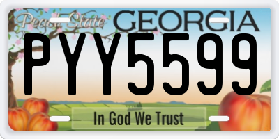 GA license plate PYY5599