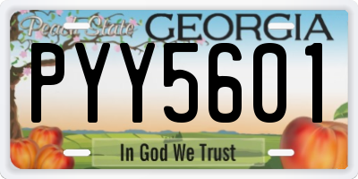 GA license plate PYY5601