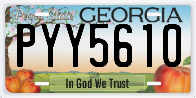 GA license plate PYY5610