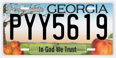 GA license plate PYY5619