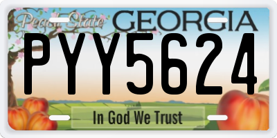 GA license plate PYY5624