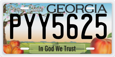 GA license plate PYY5625