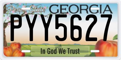 GA license plate PYY5627