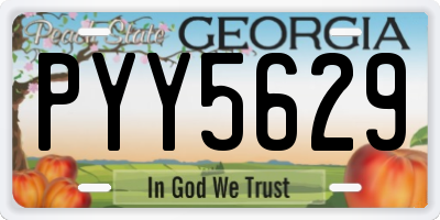 GA license plate PYY5629