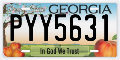 GA license plate PYY5631
