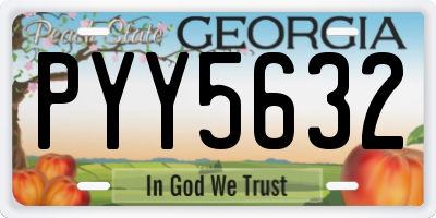 GA license plate PYY5632