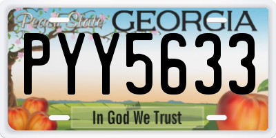GA license plate PYY5633