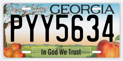 GA license plate PYY5634