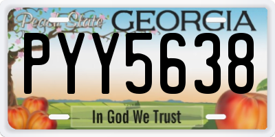 GA license plate PYY5638