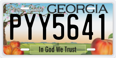 GA license plate PYY5641
