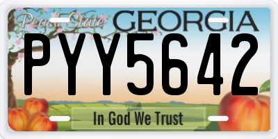 GA license plate PYY5642