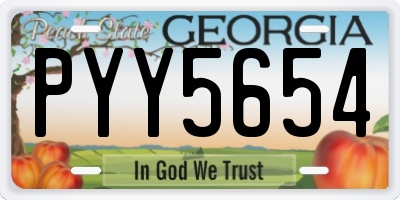 GA license plate PYY5654