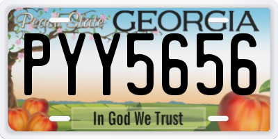 GA license plate PYY5656