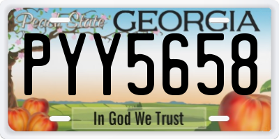 GA license plate PYY5658