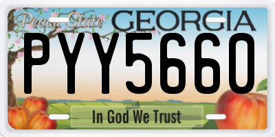 GA license plate PYY5660