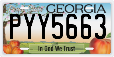 GA license plate PYY5663