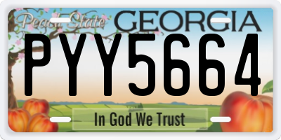 GA license plate PYY5664