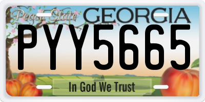 GA license plate PYY5665
