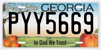 GA license plate PYY5669