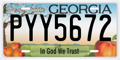 GA license plate PYY5672