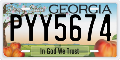 GA license plate PYY5674