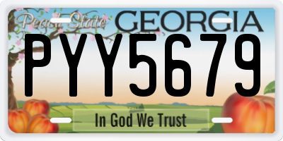 GA license plate PYY5679