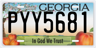 GA license plate PYY5681